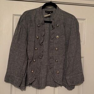 Women's Chambray Ruffled Jacket